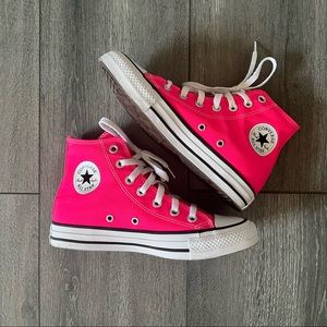 Hot Pink High Top Converse